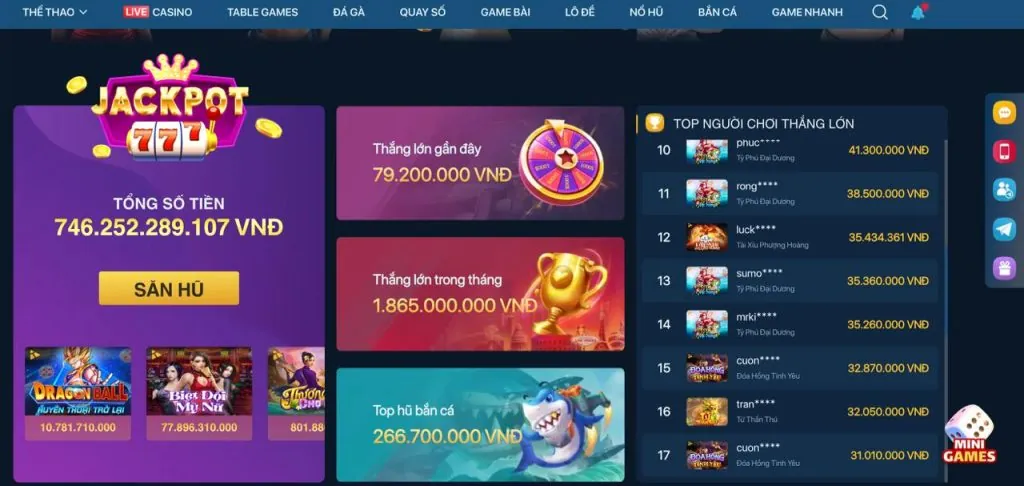 Các trò chơi trên ứng dụng vic88 win